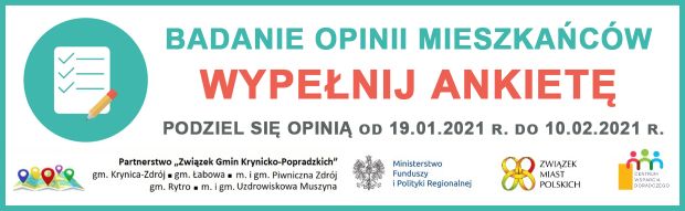 ANKIETA: Badanie opinii mieszkańców. Data zakończenia 10.02.2021 r.