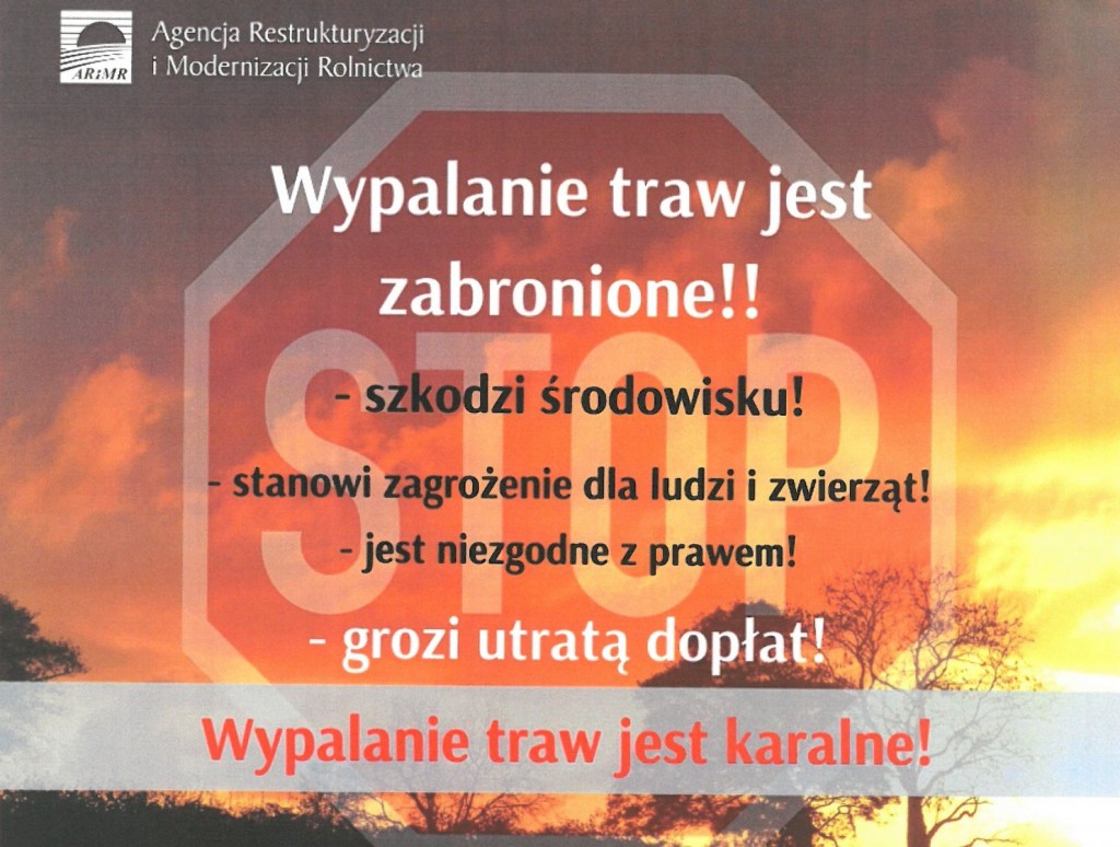 Wypalanie traw jest karalne