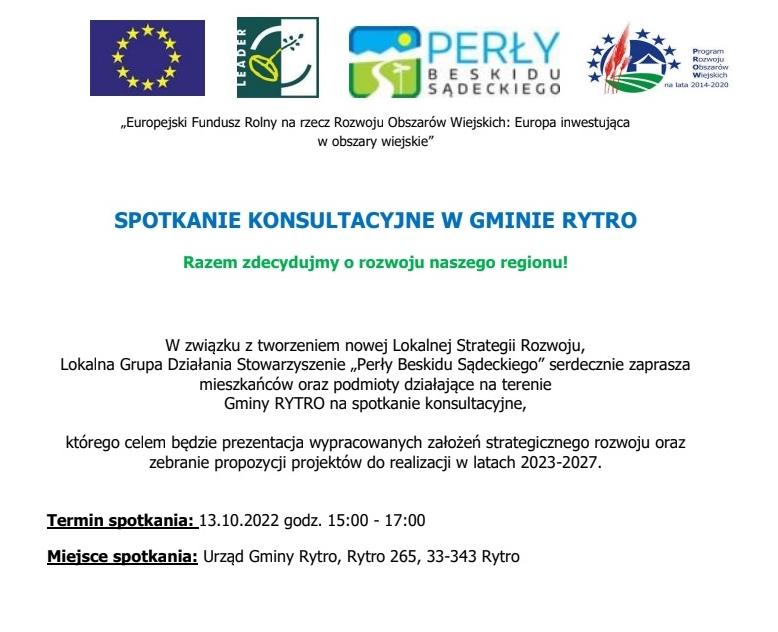 Spotkanie konsultacyjne w Gminie Rytro